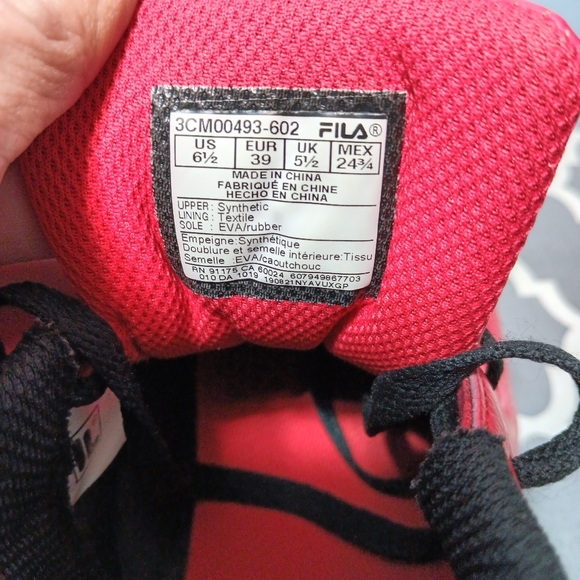 FILA Tennis Shoes, Red with Black Lace's. Lots of Life Left in these Babies! EUC - Picture 6 of 13
